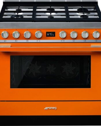 Smeg Portofino Gaskomfur i Orange – Stilfuld Madlavning