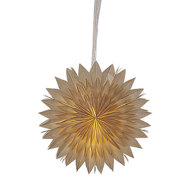 Beige Papirsstjerne 50 cm - Lys op til Jul!