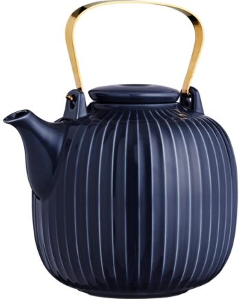Hammershøi Teapot Indigo 1,2 L - Elegant porcelænstekande