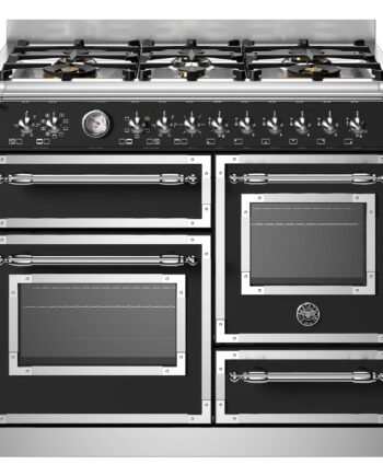 Her106l3enet Heritage Gaskomfur Med Trippel Ovn  100 Cm  Mat Sort
