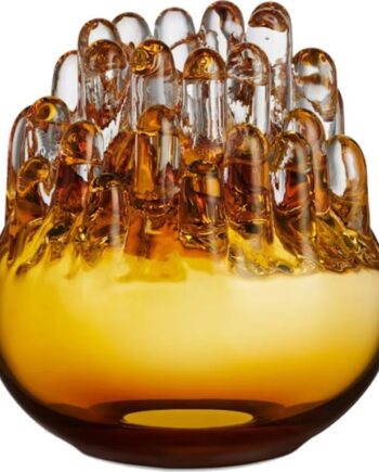 Polar Lyslygte 20 Cm Amber - Tidløs Skulptur fra Kosta Boda