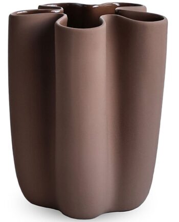 Tulipa Vase 20 Cm Hazelnut - Unik Håndlavet Designvase