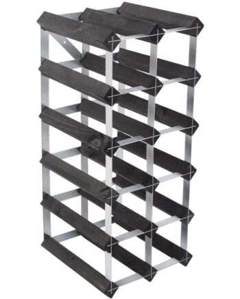 Vinstativ i Sort Ask til 15 Flasker - Elegant Design