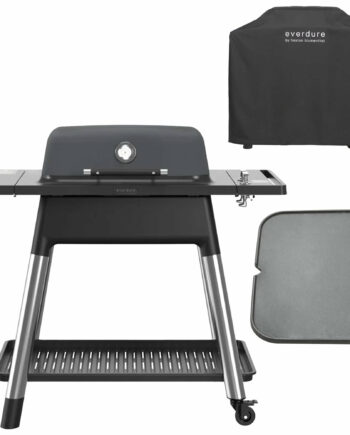 Force Gasgrill med Grillbetræk og Grillplade i Grafit