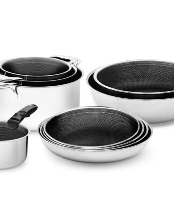 Handleless 10 Pcs Mixed Cookware Set With Detachable Handle