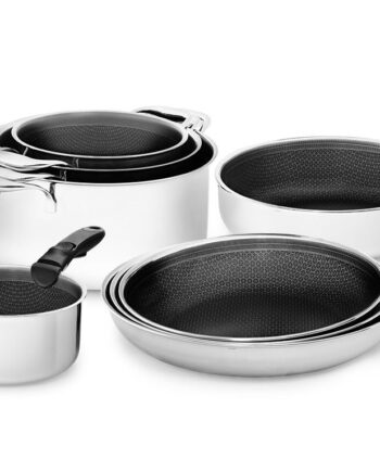 Handleless 8 Pcs Mixed Cookware Set With Detachable Handle