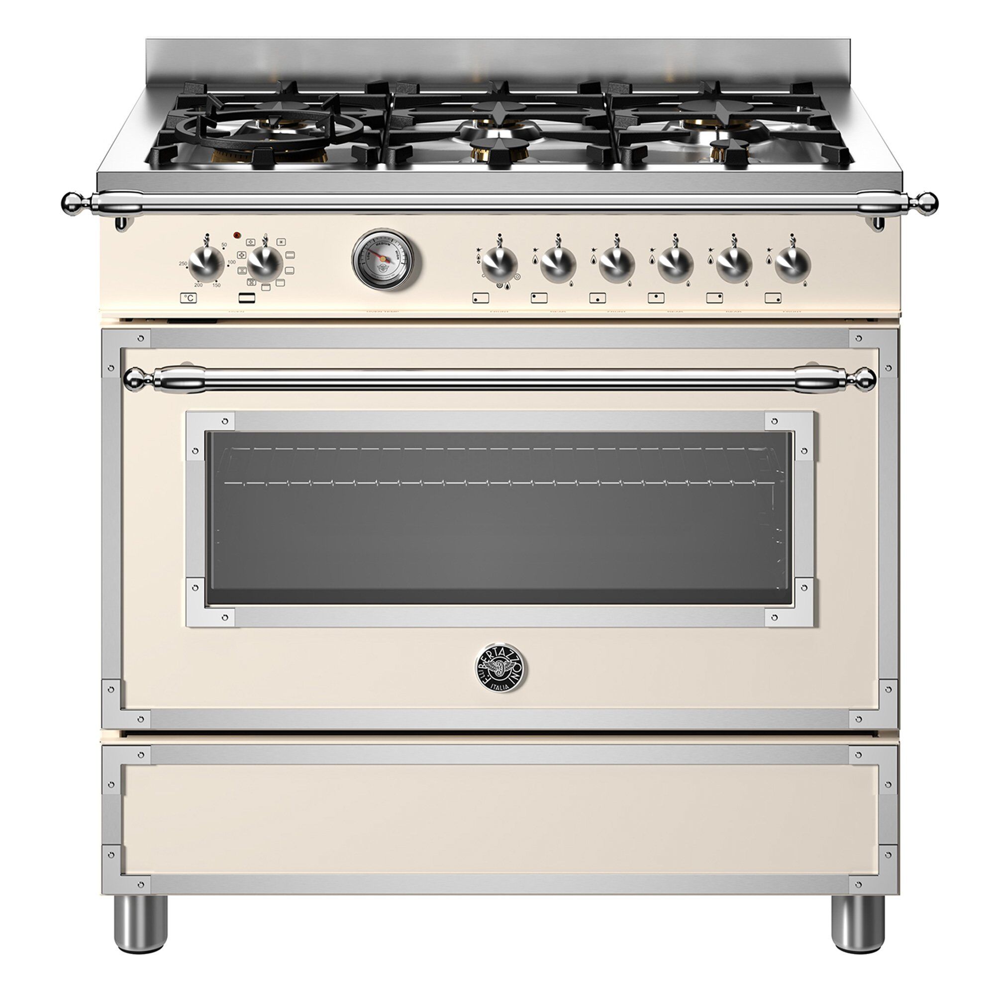 Her96l1eavt Heritage Gaskomfur Med Ovn  90 Cm  Cremehvid