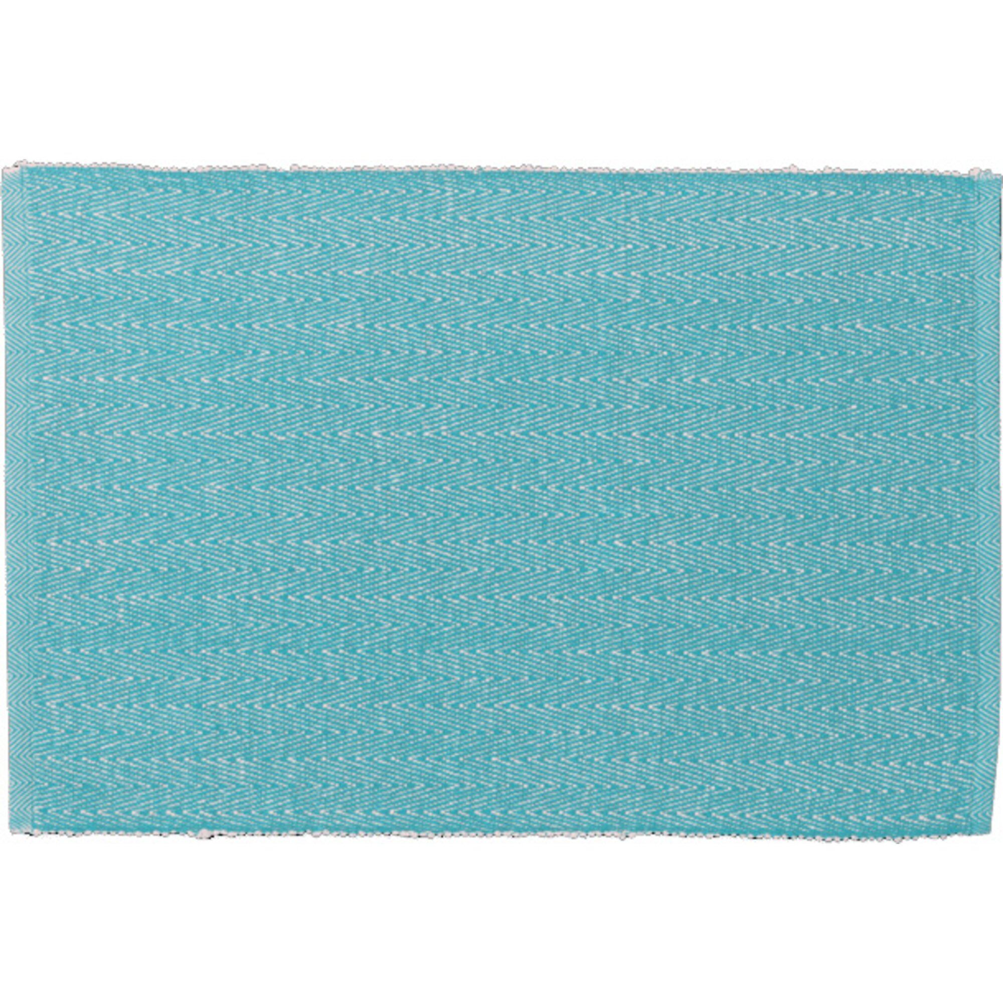 Herringbone Dækkeserviet  Turkis