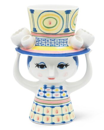 Dame med Hat Vase - Elegance til Dit Hjem 20,5 cm Blå