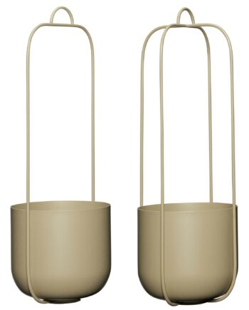 Lotus Hængepotte 2 Pak - Khaki fra Hübsch