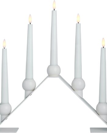 Luna Adventslysestage i Hvid - Unik Juledekoration