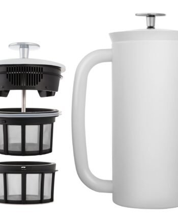 P7 Stempelkande i Hvid Stål - 1 Liter Kaffeoplevelse