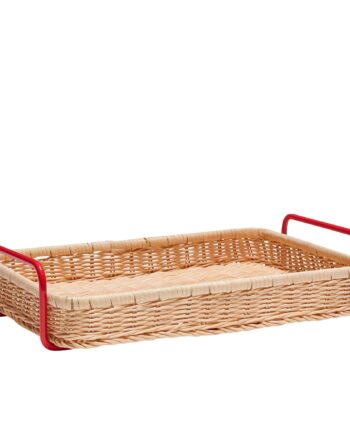 Elegant Rød Splint Bakke fra Hübsch til Servering