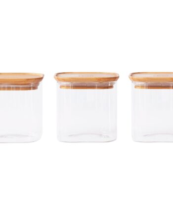 Stabelbare Opbevaringsglas 800 ml - 3 Stk i Bambus