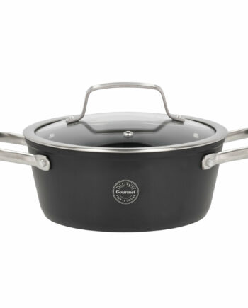 Travo Gryde med Glaslåg 2,1L - Sort Aluminiumtilbud!