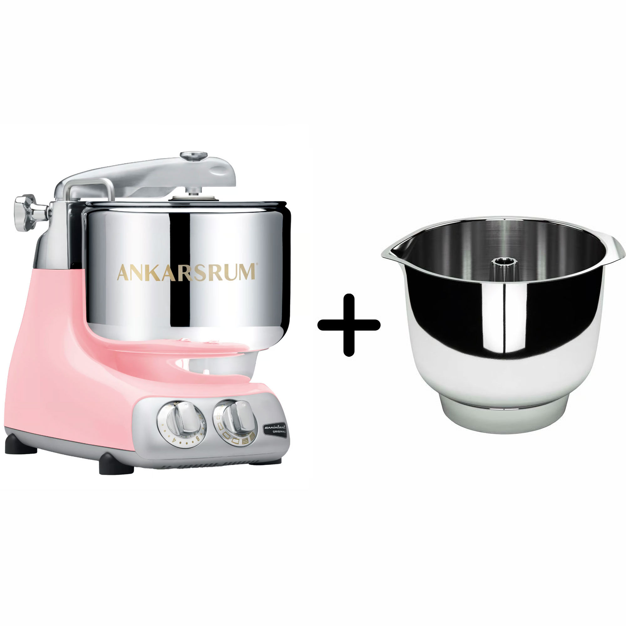 Ankarsrum Assistent Original Akm6230 Cloudy Pink   Røreskål I Rustfrit Stål