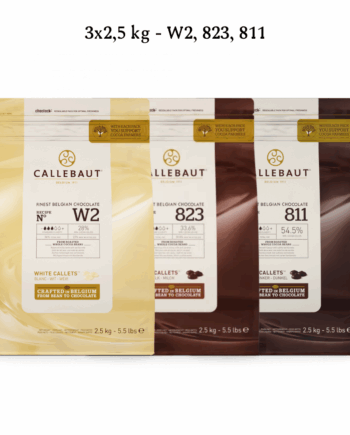Callebaut Chokolade Callets 3x2 5 kg - Lys, Mørk & Hvid