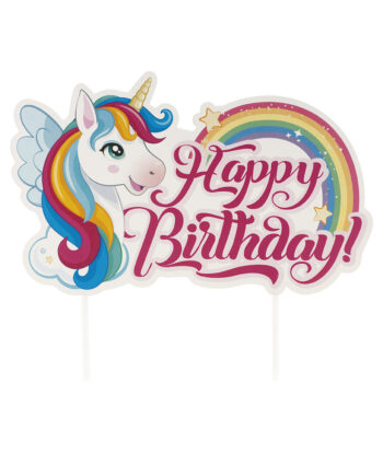 Dekora Fødselsdags Kagebanner med Enhjørning
