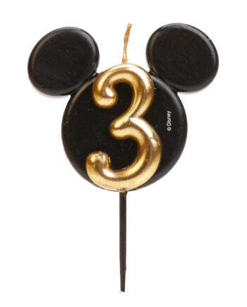 Dekora Mickey Mouse Fødselsdagslys Nr. 3 - Festligt lys!