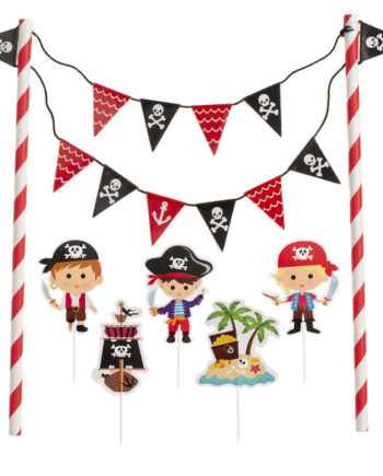 Dekora Pirat Kagetopper - 6 Dele til Børnefødselsdag