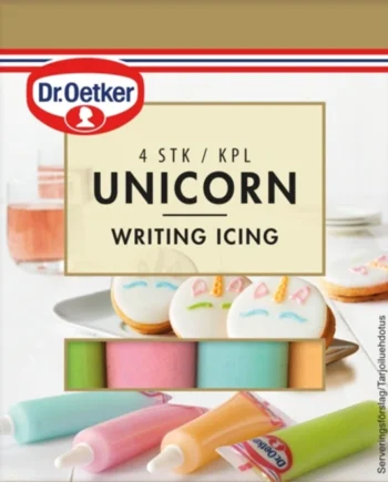 Dr. Oetker Unicorn Dekorationsglasur - 4 Stk til Bagning