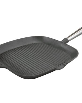 Firkantet Grillpande Støbejern 28 Cm Med Høje Kanter  Jern