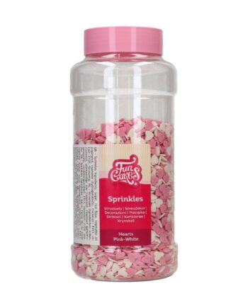 Funcakes Sprinkles Hjerter i Pink og Hvid - 450 g Dekorativt Pynt