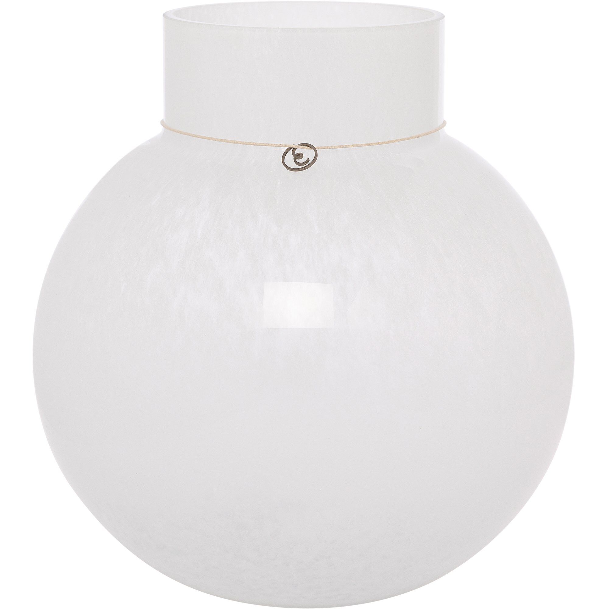 Glasvase Rund 25cm ø24  Hvid