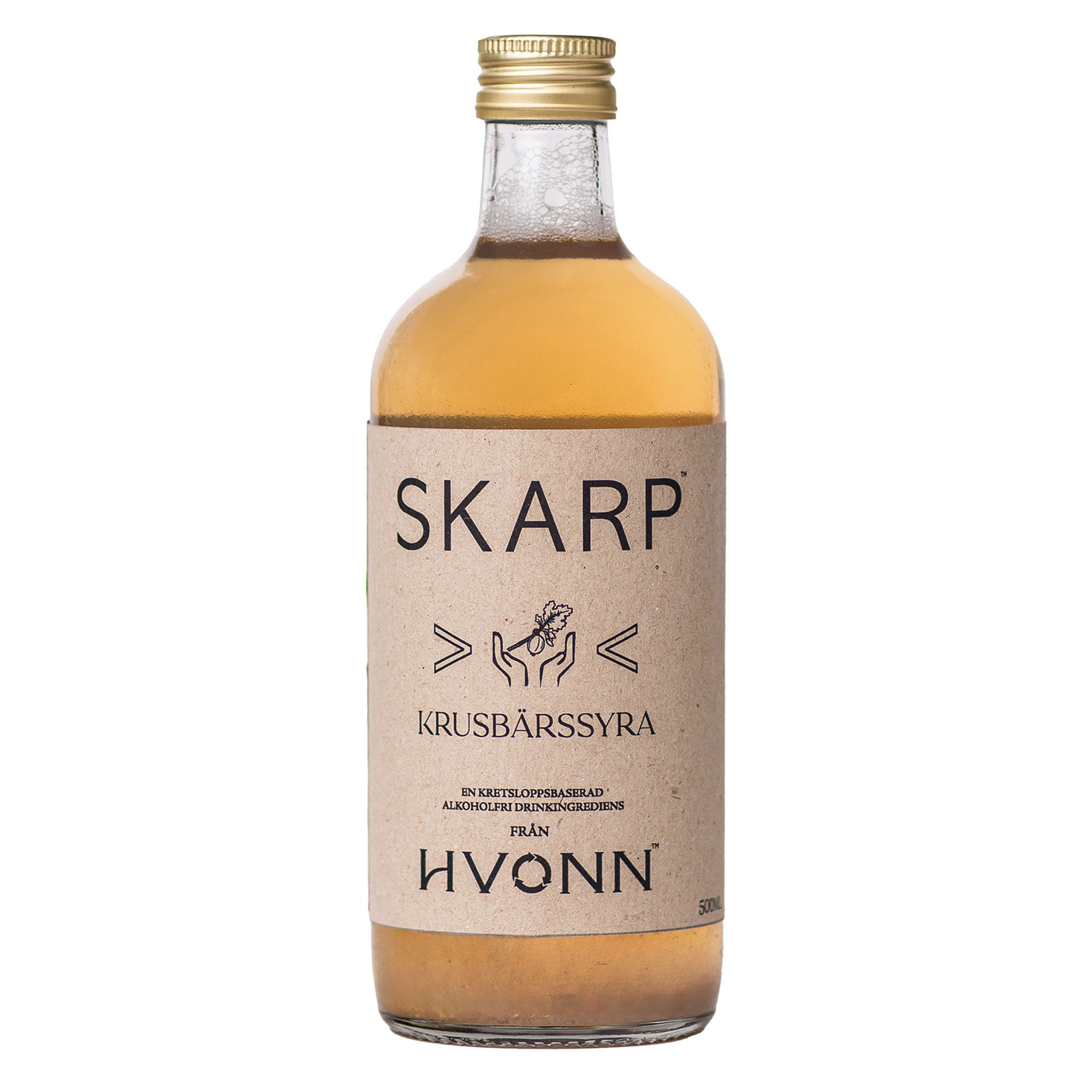 Hvonn Skarp Krusbærsyre Drik Af Stikkelsbær  500 Ml
