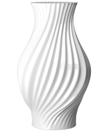 Lyngby Porcelæn Twist Vase 25 cm - Hvid Designperle
