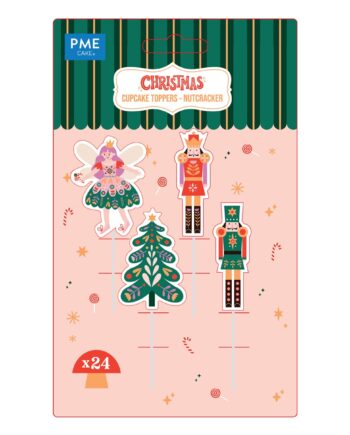 Pme Nøddeknækker Cupcake Toppers - 24 Stk Juletema
