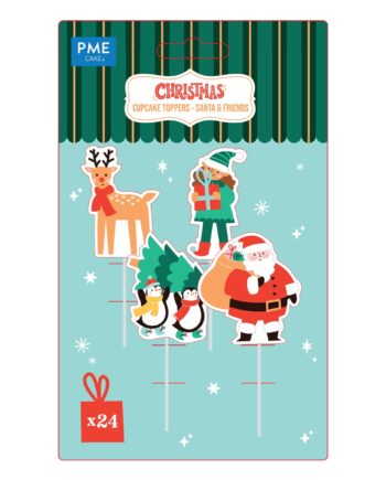 PME Jule Cupcake Topper Sæt - 24 Stk. Designs