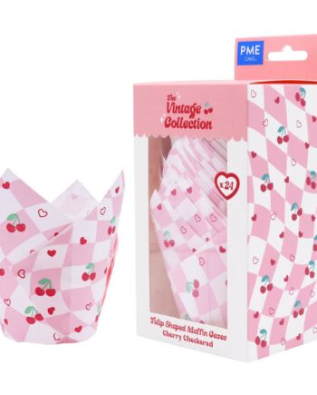 Pme Vintage Tulip Muffinforme med Kirsebærmønster - 24 Stk