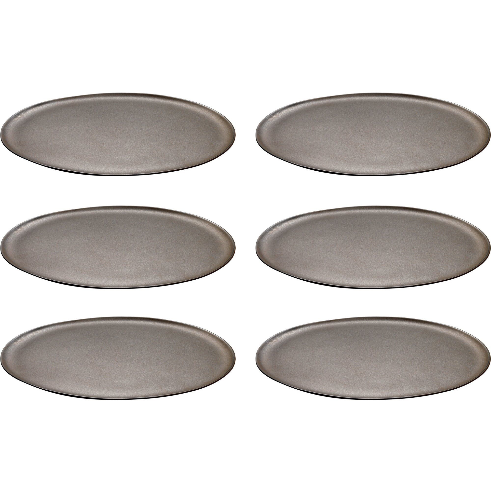 Raw Middagstallerkener 28 Cm Metallic Brun - 6 Stk Set