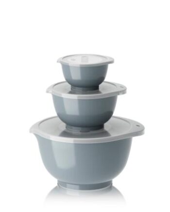 Rosti Margrethe Røreskålesæt i Støvet Blå - 3 Skåle Med Låg