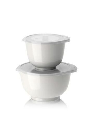 Rosti   Margrethe Røreskålesæt 2 Skåle Med Låg  Hvid