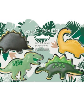 Dinosaur Udstikkersæt i Rustfrit Stål - 4 Stk.