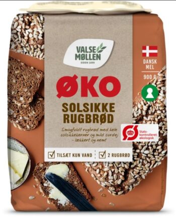Økologisk Solsikkerugbrød med Gær - 900 G fra Valsemøllen