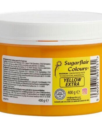 Sugarflair Gult Pastafarve 400g - Perfekt til Bagning!