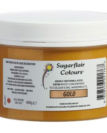 Sugarflair Satin Pastafarve Gold 400g - Farver til Kager