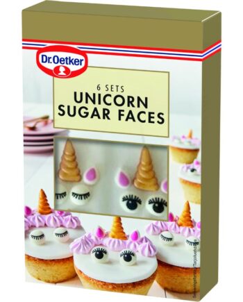 Enhjørning Sukker Ansigt Sæt - 30 Dele fra Dr. Oetker