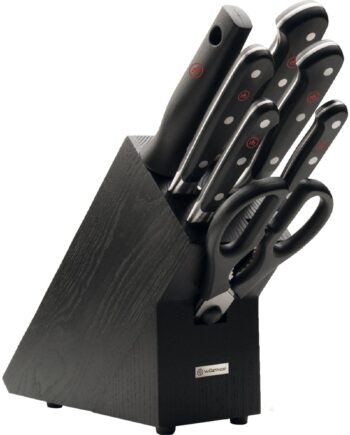 Classic Knivblok 7 Knive Sort Træ