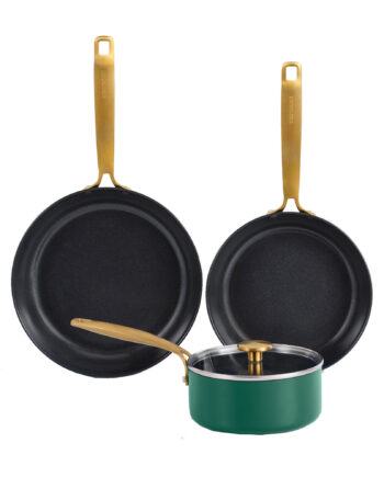 Combekk Stegepande  Og Kasserollesæt 4 Dele  Grøn