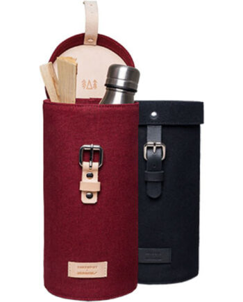 Cylinderformet Knivtaske Sort