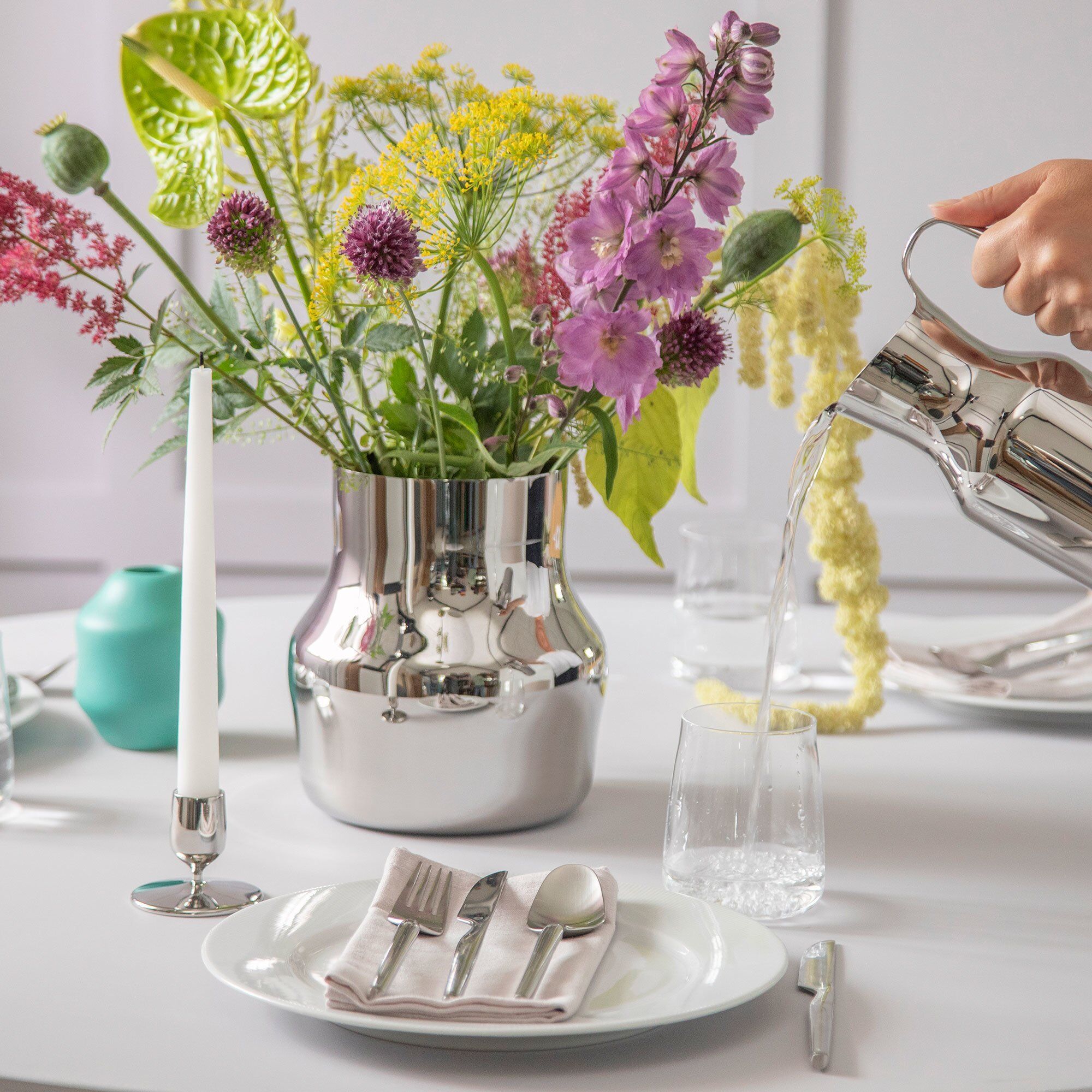 Dorotea Vase 18x19 5 Cm  Blankt Stål