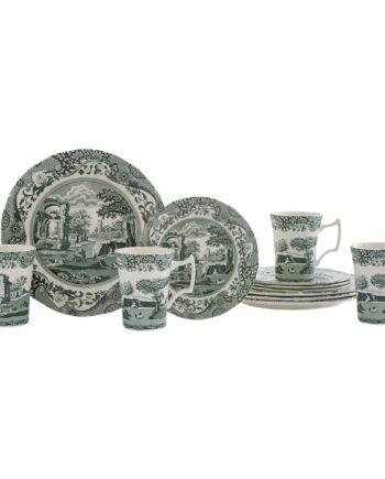 Heritage Green Italian Stel 12 Dele  Grøn Hvid