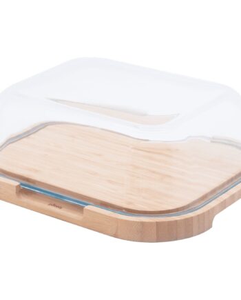 Osteklokke 27x21 5x9 5cm  Glas Bambus