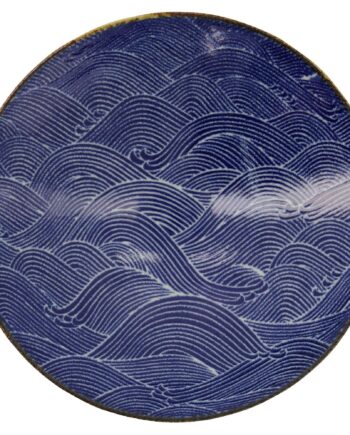 Seigaiha Blue Skål 24 5 Cm