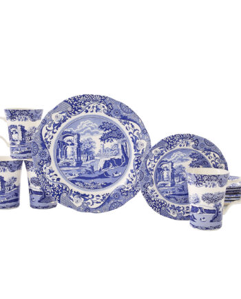 Spode Blue Italian Stel 12 Dele  Blå Hvid