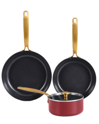 Combekk Stegepande  Og Kasserollesæt 4 Dele  Bordeaux